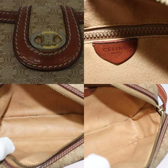 CELINE Macadam Canvas Shoulder Bag Beige - Picture 11 of 12